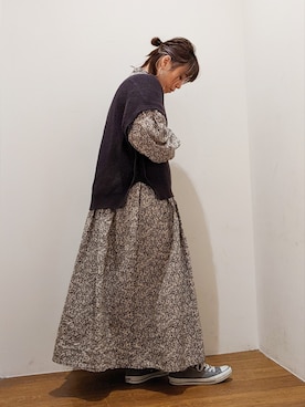 「小花柄」｜すーさん（レディース・155cm）の春コーディネート