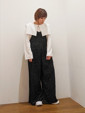 「アイテム（オールインワン・サロペット、その他）」を使った、すーさん（レディース・155cm）の春コーディネート