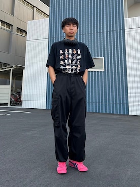 「アイテム（スニーカー）」を使った、かた焼きそばさん（メンズ・175cm）の夏コーディネート