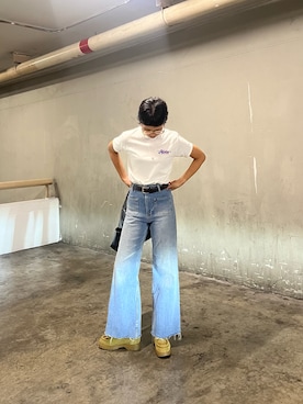 「アイテム（モカシン/デッキシューズ）」を使った、lalaisbさん（レディース・167cm）の秋コーディネート