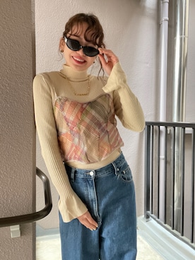 「Ameri（アメリ）のアイテム」を使った、02_mntさん（レディース・161cm）の春コーディネート