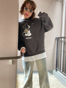 「Maison Kitsune(メゾンキツネ)のアイテム」を使った、02_mntさん(レディース・161cm)の春コーディネート