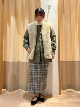 「ファーベスト」｜「アイテム（ブルゾン）」を使った、ameさん（レディース・160cm）の冬コーディネート
