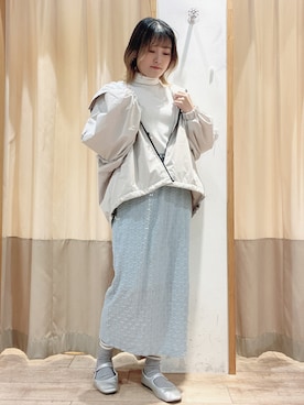 「タートルネック」｜「アイテム（ドレスシューズ）」を使った、ameさん（レディース・160cm）の冬コーディネート