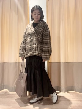 「トートバック」｜「アイテム（その他アウター）」を使った、ameさん（レディース・160cm）の秋コーディネート