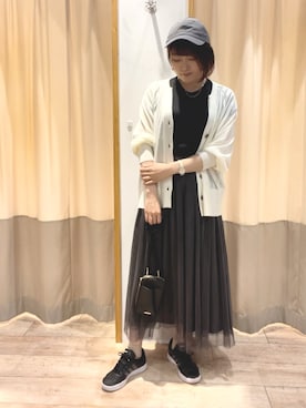 「Samansa Mos2 blue（サマンサモスモスブルー）のアイテム（キャップ）」を使った、ameさん（レディース・160cm）の夏コーディネート
