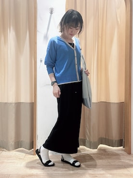 「Samansa Mos2 blue（サマンサモスモスブルー）のアイテム（タンクトップ）」を使った、ameさん（レディース・160cm）の春コーディネート