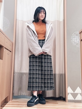 「Samansa Mos2 blue（サマンサモスモスブルー）のアイテム（ノーカラージャケット）」を使った、ameさん（レディース・160cm）の秋コーディネート