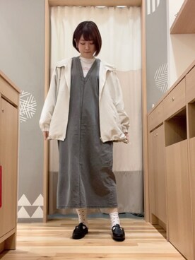 「Samansa Mos2 blue（サマンサモスモスブルー）のアイテム（マウンテンパーカー）」を使った、ameさん（レディース・160cm）の冬コーディネート