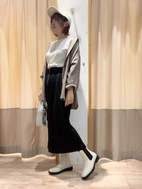 「Samansa Mos2 blue（サマンサモスモスブルー）のアイテム（キャップ）」を使った、ameさん（レディース・160cm）の秋コーディネート