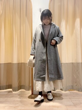 「Samansa Mos2 blue（サマンサモスモスブルー）のアイテム（その他アウター）」を使った、ameさん（レディース・160cm）の冬コーディネート