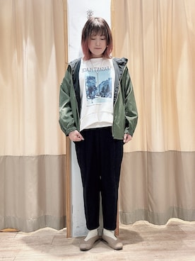 「Samansa Mos2 blue（サマンサモスモスブルー）のアイテム（ブルゾン）」を使った、ameさん（レディース・160cm）の冬コーディネート