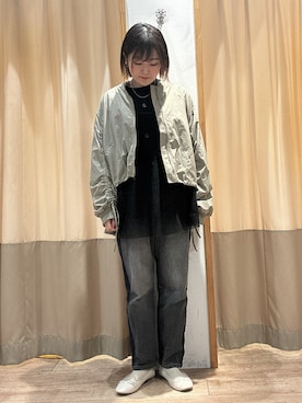 「ehka sopo（エヘカソポ）のアイテム（ブルゾン）」を使った、ameさん（レディース・160cm）の春コーディネート
