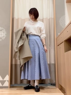 「Samansa Mos2 blue（サマンサモスモスブルー）のアイテム（ステンカラーコート）」を使った、ameさん（レディース・160cm）の冬コーディネート
