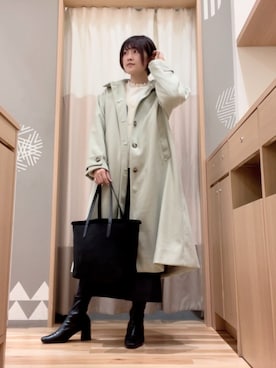 「Samansa Mos2 blue（サマンサモスモスブルー）のアイテム（ステンカラーコート）」を使った、ameさん（レディース・160cm）の冬コーディネート