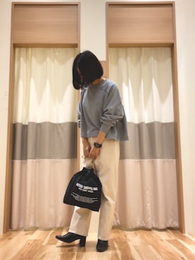 「Samansa Mos2 blue」｜「アイテム（スウェット）」を使った、ameさん（レディース・160cm）の秋コーディネート