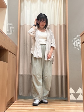 「アイテム（ドレスシューズ、シルバー系）」を使った、ameさん（レディース・160cm）の夏コーディネート