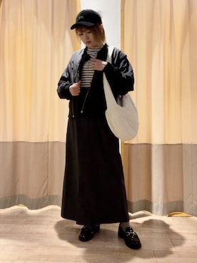 「Samansa Mos2 blue（サマンサモスモスブルー）のアイテム（キャップ）」を使った、ameさん（レディース・160cm）の秋コーディネート