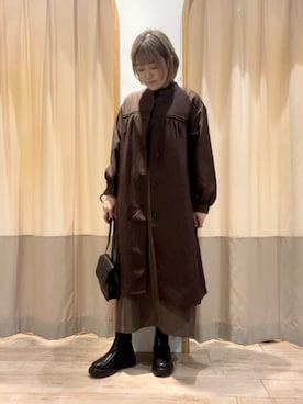 「ehka sopo（エヘカソポ）のアイテム（その他アウター）」を使った、ameさん（レディース・160cm）の秋コーディネート