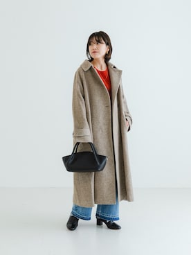「URBAN RESEARCH（アーバンリサーチ）のアイテム（ステンカラーコート）」を使った、MINAさん（レディース・154cm）の秋コーディネート