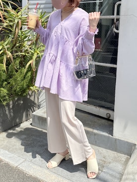 「アイテム（ルームウェア）」を使った、REVEYUさん（レディース・160cm）の夏コーディネート