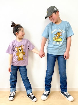 「Right-on KIDS（ライトオンキッズ）のアイテム」を使った、RUCAさん（キッズ・120cm）の春コーディネート