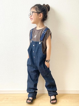 「COOLなこのコが仲間入り」｜「アイテム（オールインワン・サロペット）」を使った、RUCAさん（キッズ・110cm）の夏コーディネート