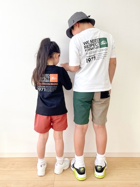 「CAMP7（キャンプセブン）のアイテム」を使った、RUCAさん（キッズ・120cm）の春コーディネート