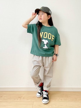 「ZOZOKIDSDAY」｜「アイテム（キャップ）」を使った、RUCAさん（キッズ・120cm）の春コーディネート