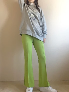 「JEANASIS（ジーナシス）のアイテム（スウェット）」を使った、のぎさん（レディース・162cm）の春コーディネート