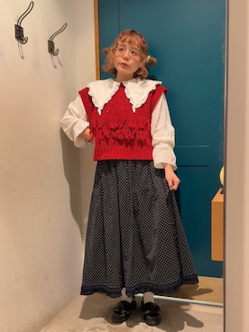 「アイテム（ベスト）」を使った、ま　え　のさん（レディース・158cm）の冬コーディネート