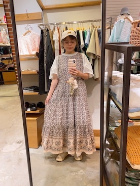 「アイテム（帽子、ベージュ系）」を使った、ま　え　のさん（レディース・158cm）の夏コーディネート