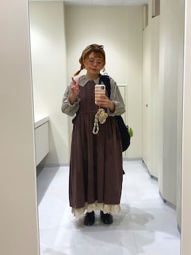 「アイテム（ヘアバンド）」を使った、ま　え　のさん（レディース・158cm）の秋コーディネート