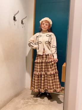 「ehka sopo（エヘカソポ）のアイテム（キャップ）」を使った、ま　え　のさん（レディース・158cm）の秋コーディネート