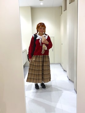 「アイテム（ヘアアクセサリー）」を使った、ま　え　のさん（レディース・158cm）の秋コーディネート