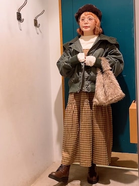 「ehka sopo（エヘカソポ）のアイテム（ブルゾン）」を使った、ま　え　のさん（レディース・158cm）の秋コーディネート