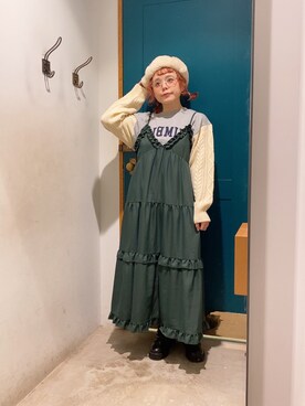 「ehka sopo（エヘカソポ）のアイテム（キャップ）」を使った、ま　え　のさん（レディース・158cm）の秋コーディネート