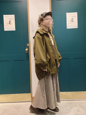 「アイテム（キャップ）」を使った、ま　え　のさん（レディース・158cm）の秋コーディネート