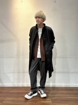 「アイテム（モッズコート）」を使った、ゆうやさん（メンズ・171cm）の秋コーディネート