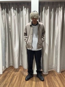 「スラックス」｜「アイテム（その他アウター）」を使った、ゆうやさん（メンズ・171cm）の秋コーディネート