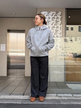 「THE NORTH FACE（ザノースフェイス）のTHE NORTH FACE Rearview Full Zip Hoodie  ザ ノースフェイス リアビューフルジップフーディ（パーカー、グレー系）」を使った、 UNION TOKYO さん（メンズ・175cm）の春コーディネート