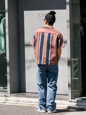 「UNION（UNION TOKYO）（ユニオン）のUNION TOKYO  WRIGHT DENIM ユニオントーキョー デニムパンツ ジーンズ（デニムパンツ、ブルー系）」を使った、 UNION TOKYO さん（メンズ・175cm）の春コーディネート