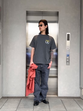 「UNION（UNION TOKYO）（ユニオン）のUNION TOKYO GRAMERCY SS SHIRT ユニオントーキョー ショートスリーブシャツ（シャツ/ブラウス、ブラウン系）」を使った、 UNION TOKYO さん（メンズ・183cm）の夏コーディネート