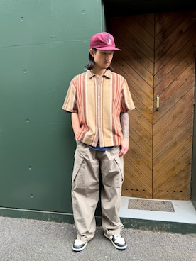 「UNION（UNION TOKYO）（ユニオン）のUNION TOKYO FRAZIER PANT ユニオントーキョー カーゴパンツ（カーゴパンツ、グレー系）」を使った、 UNION TOKYO さん（メンズ・175cm）の春コーディネート