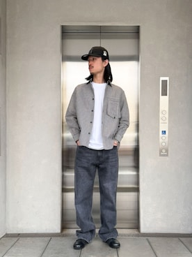 「THE NORTH FACE（ザノースフェイス）のTHE NORTH FACE S/S FD Nuptse Cotton Tee ザ ノース フェイス ショートスリーブフラッシュドライヌプシコットンティー（メンズ）（Tシャツ/カットソー、ホワイト系）」を使った、 UNION TOKYO さん（メンズ・183cm）の夏コーディネート