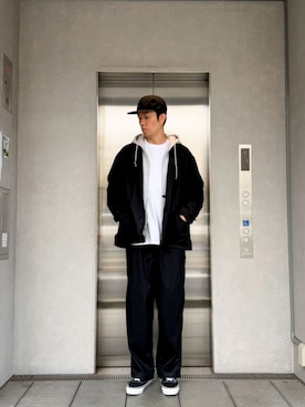 「アイテム（キャップ）」を使った、 UNION TOKYO さん（メンズ・183cm）の秋コーディネート