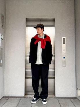 「アイテム（キャップ）」を使った、 UNION TOKYO さん（メンズ・183cm）の秋コーディネート
