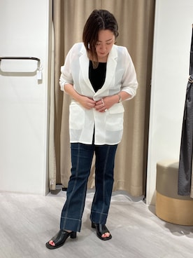 「Jena espace merveilleux（ジェナ　エスパスメルヴェイユ）のアイテム（ジャケット/アウター）」を使った、sayukiさん（レディース・153cm）の春コーディネート