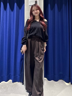 「PAGEBOY（ページボーイ）の【選べる着丈/前後2WAY/マシンウォッシャブル】マルチWAYネックプルオーバー/ニット（ニット/セーター）」を使った、Suzuka さん（レディース・158cm）の秋コーディネート