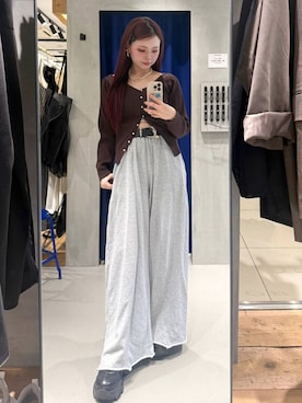 「PAGEBOY（ページボーイ）のサイドタックルーズウラケパンツ/イージーパンツ【4color・2size】（スウェットパンツ）」を使った、Suzuka さん（レディース・158cm・20代）の夏コーディネート